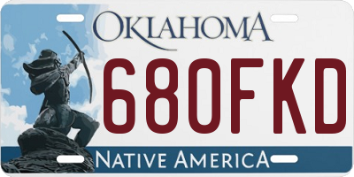 OK license plate 680FKD