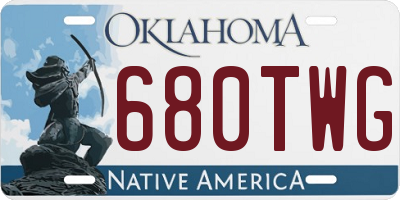 OK license plate 680TWG