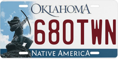 OK license plate 680TWN