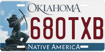 OK license plate 680TXB