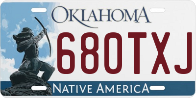 OK license plate 680TXJ