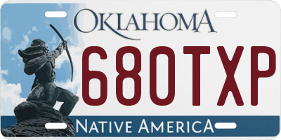 OK license plate 680TXP