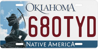 OK license plate 680TYD