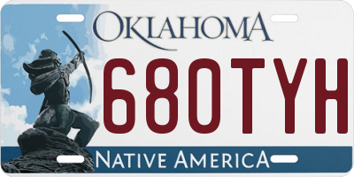 OK license plate 680TYH