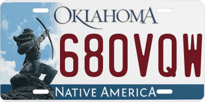 OK license plate 680VQW