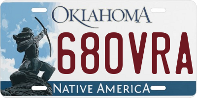 OK license plate 680VRA