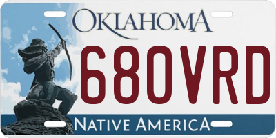 OK license plate 680VRD