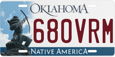 OK license plate 680VRM