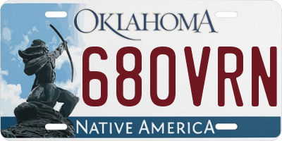 OK license plate 680VRN