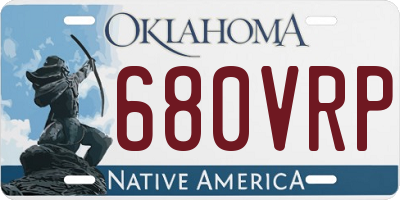 OK license plate 680VRP