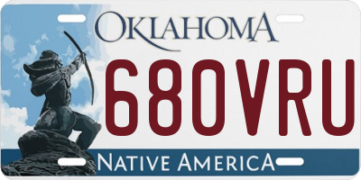 OK license plate 680VRU
