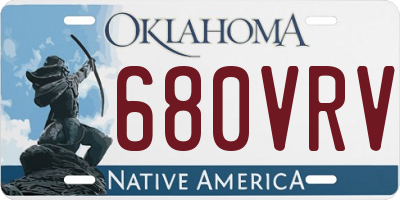 OK license plate 680VRV