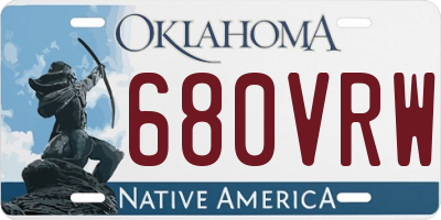 OK license plate 680VRW