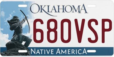 OK license plate 680VSP