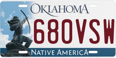 OK license plate 680VSW