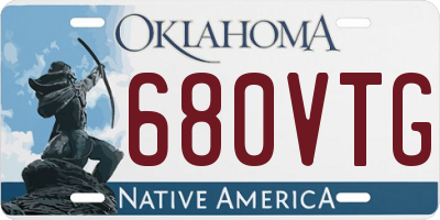 OK license plate 680VTG