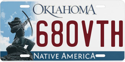 OK license plate 680VTH