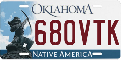 OK license plate 680VTK