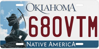OK license plate 680VTM