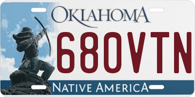 OK license plate 680VTN