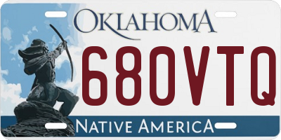 OK license plate 680VTQ