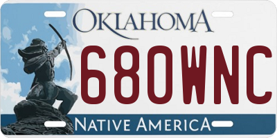 OK license plate 680WNC