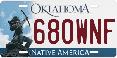 OK license plate 680WNF
