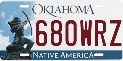 OK license plate 680WRZ