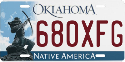 OK license plate 680XFG