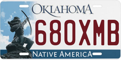 OK license plate 680XMB