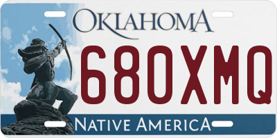 OK license plate 680XMQ