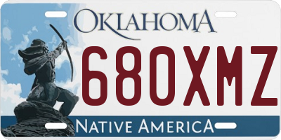 OK license plate 680XMZ