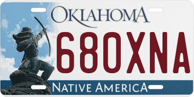 OK license plate 680XNA