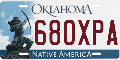 OK license plate 680XPA