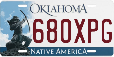 OK license plate 680XPG