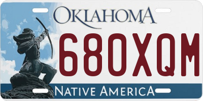 OK license plate 680XQM