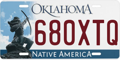 OK license plate 680XTQ