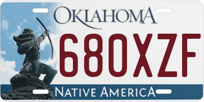 OK license plate 680XZF