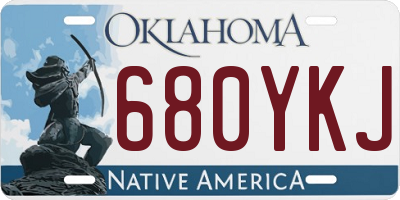 OK license plate 680YKJ