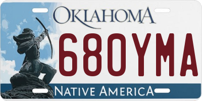 OK license plate 680YMA