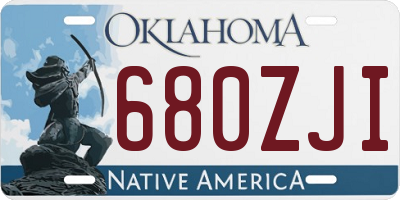 OK license plate 680ZJI