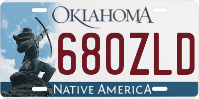 OK license plate 680ZLD
