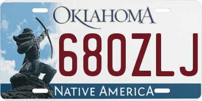 OK license plate 680ZLJ