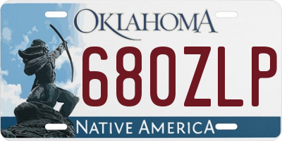 OK license plate 680ZLP