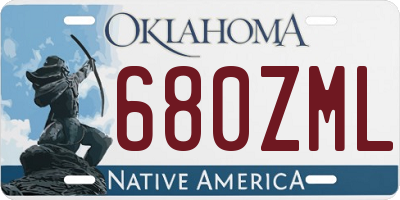 OK license plate 680ZML