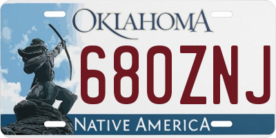 OK license plate 680ZNJ