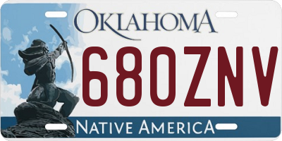 OK license plate 680ZNV