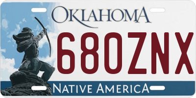 OK license plate 680ZNX