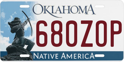 OK license plate 680ZOP