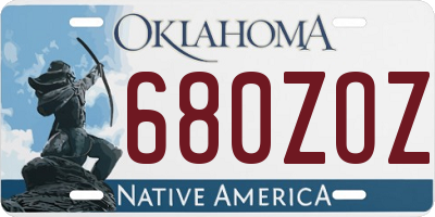OK license plate 680ZOZ
